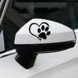 Accessoires auto intérieurs,Nouveau autocollant de voiture patte de chien pêche coeur, dessin animé, Animal adopté, - Type Black-3