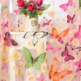 1pc Papillon Papier Peint Transparent Panneau de Fenêtre Rideaux   Nouvelles pour Salon Chambre Fille 200X100CM Chaud (multicolore)-3