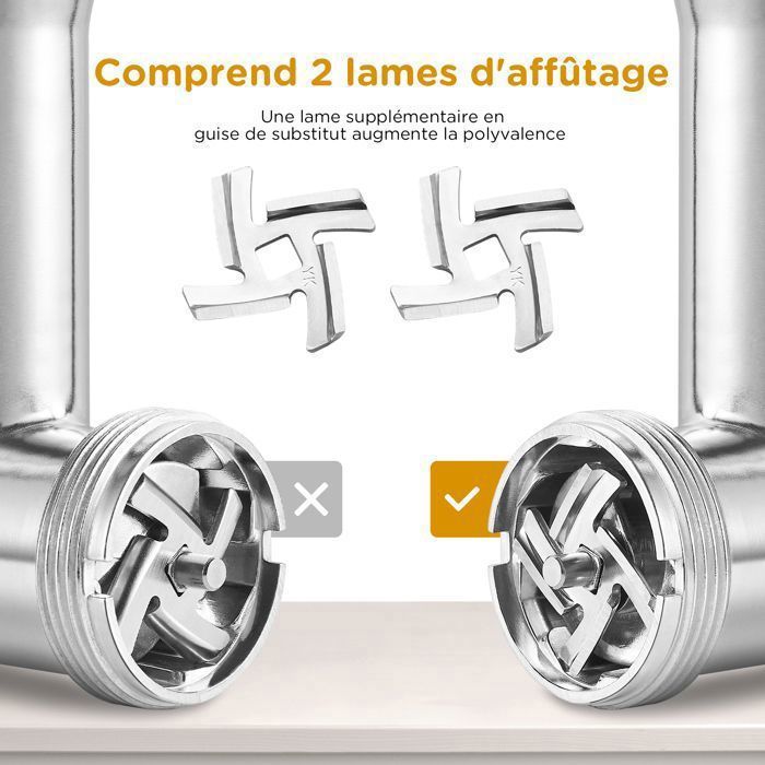 AAOBOSI Hachoir À Viande Électrique [3000W Max] - Avec Écran LED & 9