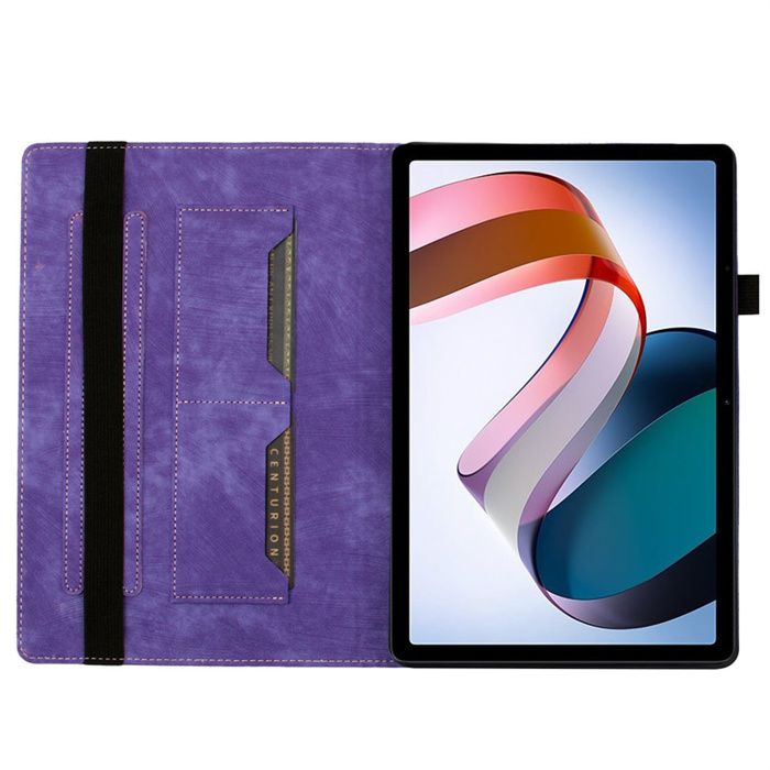 Étui Rabat Cuir PU Pour Xiaomi Redmi Pad 2 (11", 2025) - Avec Support Intégré, Porte-stylet Et Poches Cartes - Couleur Violet