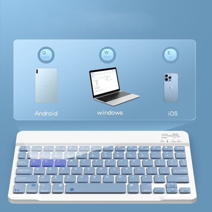 Clavier Et Souris Sans Fil Bluetooth Ultra Fin Mauve - Ensemble Silencieux Rechargeable Pour PC Et Ordinateur Portable