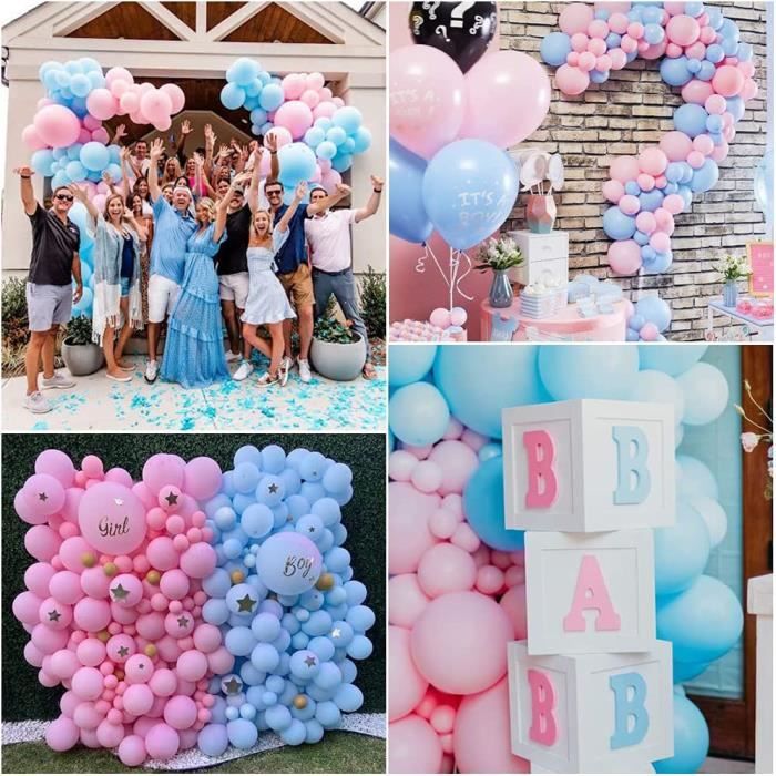 Arche de Ballon Kit Rose Bleu, Baby Shower Guirlande Ballons Gender Reveal  Party Décorations Confettis Latex pour Bébé Douche [887] - Cdiscount Maison