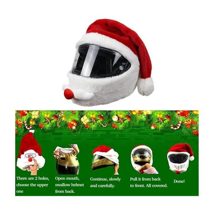 Casque Arai Bonnet Père Noël Casque Moto Housse De Casque De Moto, Couvre- Casque De Moto Amusante, Housse De Couvre Casque Moto Housse Casque Noel