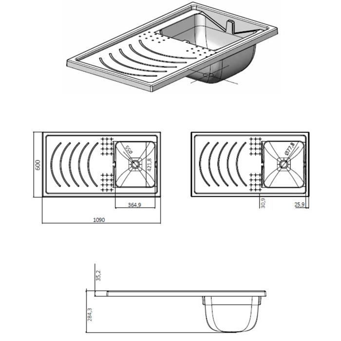 Lavoir Avec Meuble GARDEN – PVC Blanc 80x50 Cm – Neuf – NEGRARI