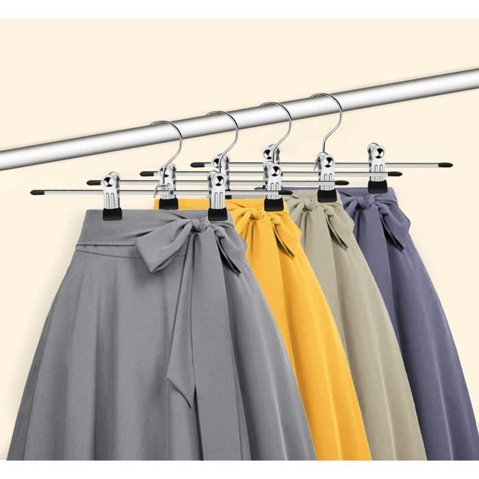 Cintres de jupe avec clips 10 Pack Clip pour pantalon Pantalons Vêtements-b