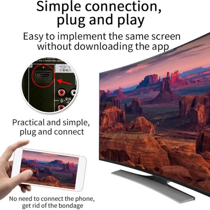 Adaptateur HDMI Sans Fil : Miroir écran Téléphone Vers TV, Compatible Chromecast, AirPlay, Miracast - 9