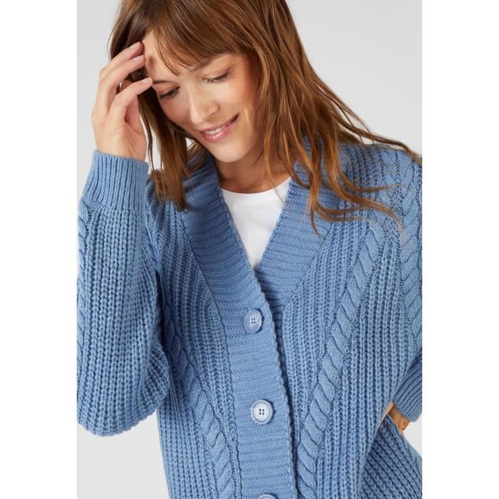 Gilet Damart Gilet chaud torsade Thermolactyl Bleu Profond Bleu profond Cdiscount Pret a Porter