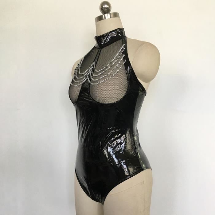 PYJAMA CHEMISE DE NUIT Body Sous vetements Chaines Decor Halter Beautiful Charmant Doitrine style Black Black Cdiscount Pret a Porter