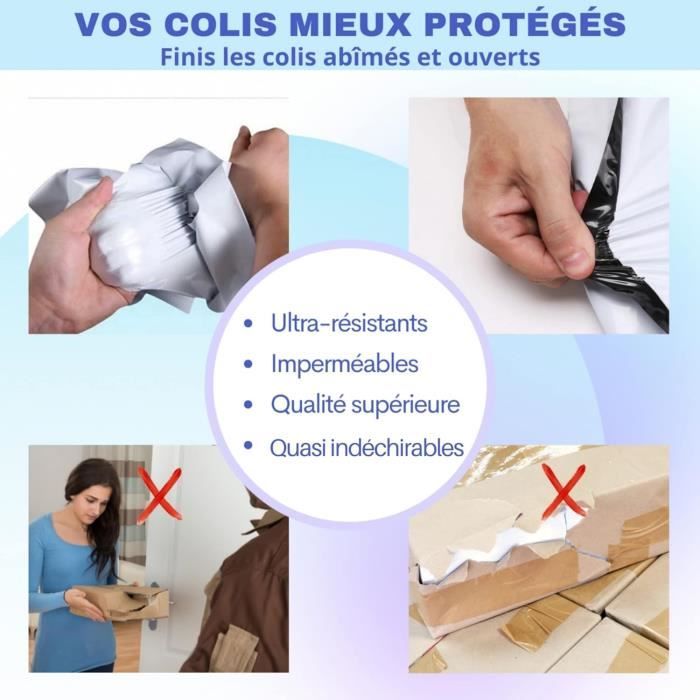 Enveloppes Plastique d'Expédition pour Colis Vinted - x50 - Sacs