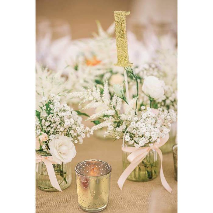 Lot De 12 Bougeoirs Doré En Verre Au Mercure, Photophores En