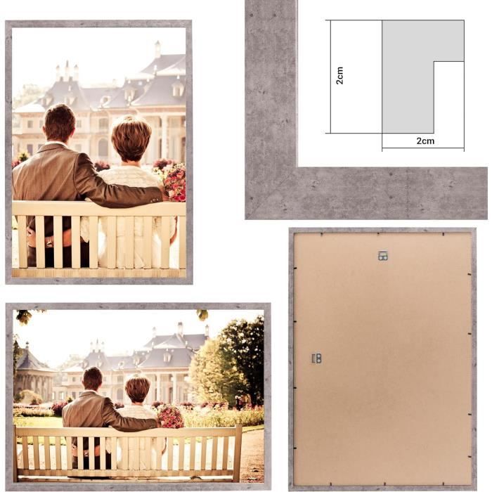 2 Cadres Photo En Noyer Américain – 11x14 Pouces – Verre Trempé – Fini Satiné