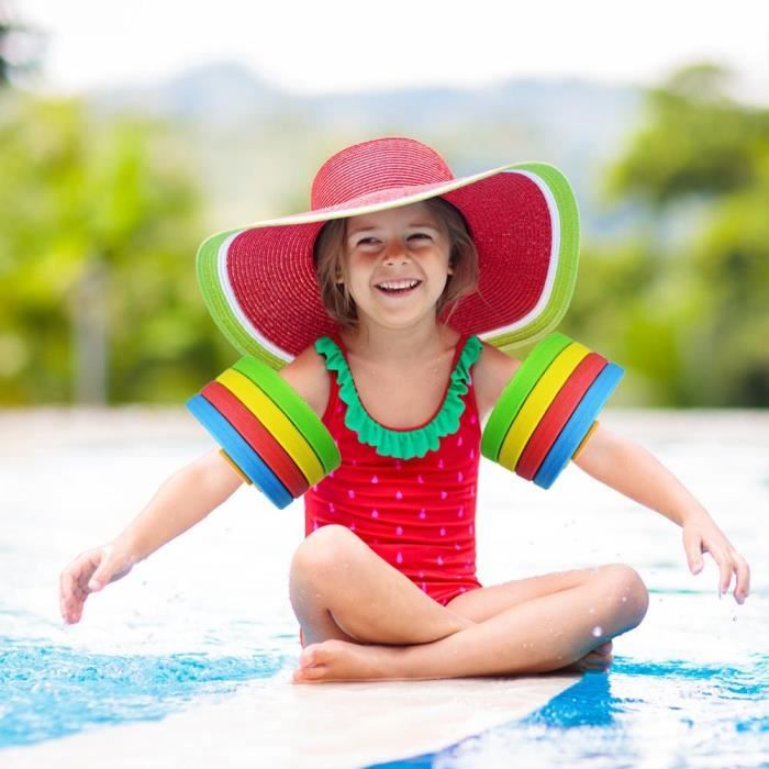 Brassards flottants recouverts de tissu Swimways Swimmies pour enfants, aide à la natation, bleu, 3 ans et plus | Party City