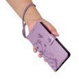 Pour Samsung Galaxy A15 6.5", Etui Protection Housse Premium en Cuir de Portefeuille en Fermeture Magnétique Flip Cas (Violet)-3