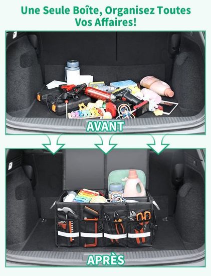 LSLJS Organisateur De Coffre De Voiture - Pliable, Multi-Compartiments Organisateur De Voiture SUV Pour Rangement - Accessoires De Camion & Voiture LSLJS Organisateur De Coffre De Voiture - Pliable, Multi-Compartiments Organisateur De Voiture SUV Pour Rangement - Accessoires De Camion & Voiture