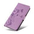 Pour Samsung Galaxy A15 6.5", Etui Protection Housse Premium en Cuir de Portefeuille en Fermeture Magnétique Flip Cas (Violet)-4