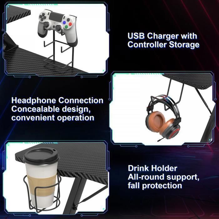 STOBAZA Support pour Casque De Jeu Et Porte-gobelet Réglable Crochet De Bureau pour Casque Audio