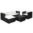 Mobilier De Jardin 4 Pcs Resine Tressee Noir Et Blanc Achat