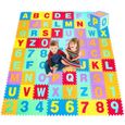 DREAMADE Tapis de Jeu pour Enfants en Mousse EVA, Tapis de Puzzle 72 Pièces avec Alphabets et Chiffres Détachables pour Tout-Petits-0