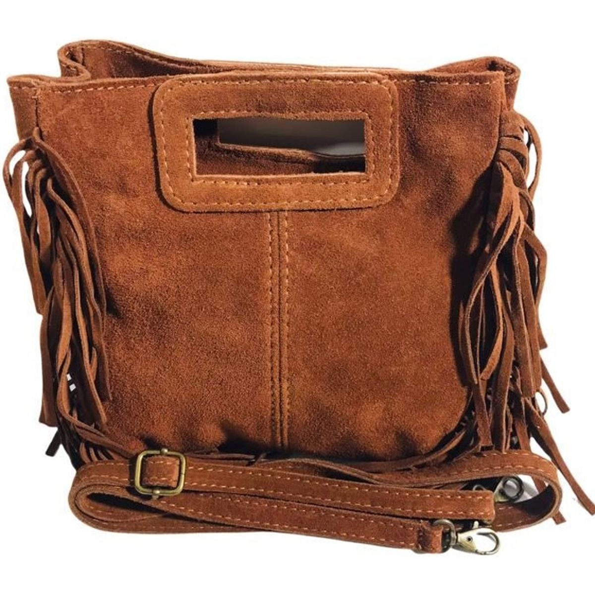 sac frange daim