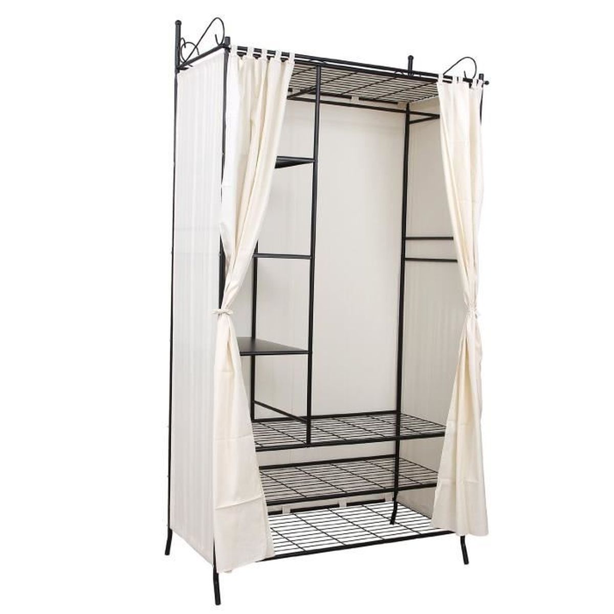 Armoire De Rangement Penderie De Vetement Cadre En Metal Et Housse