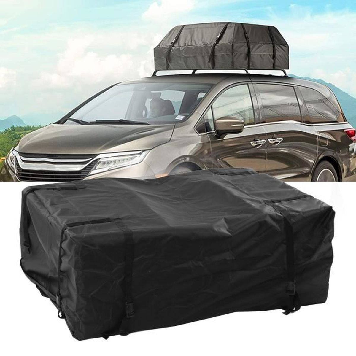 Grands Sacs Cabas Sac Tissé En Tissu Oxford Imprimé Grande Capacité Shopping à Sacs Bleu 140L