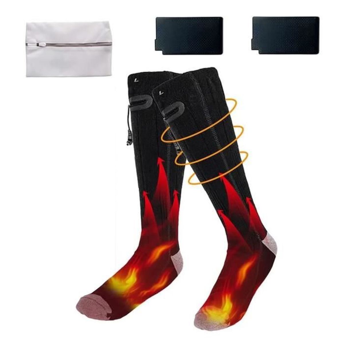 Chaussettes Chauffantes USB Pour Hommes Et Femmes – Chauffage Rapide à 55°C, Antidérapantes, Lavables