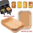 CULINAX 400 PièCes Rectangle Jetable Airfryer Cuisson Papier Doublure Tapis de Cuisson AntiadhéSif pour Ninja Foodi Air Fryer Accessoires