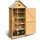 Giantex Armoire de Jardin en Bois de Sapin Remise pour Outils Toit Galvanisé Dimension 70x35,5x176CM (H x I x L)