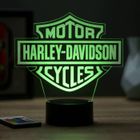 JNB-MAKER Lampe de chevet 3D moto Harley-Davidson emblème