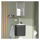 MOB-IN Ensemble lave-mains gris anthracite + vasque + robinet + armoire de toilette SKINO