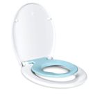 Abattant WC Familial TODOT en Polyéthylène avec lunette de Toilette siège Enfant Magnétique - Frein de Chute - Charnière Réglable