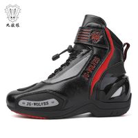 Bottes basses de motocross d'aventure tout-terrain pour hommes,chaussures de moto noires,chaussures d'équitation - Red[D879028]