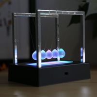 jouets 2cm lumineux au sol en verre Pendule Newton berceau Balance Ball pour PC de bureau Décoration 198480901 COLORMIX