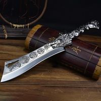 9.5 inch - Couteau d'hélico-bois-a - Couteau hachoir en bois forgé à la main, Machette URA, Couteau de cuisin
