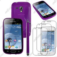 ebestStar ® pour Samsung Galaxy Trend S7560, S Duos S7562 - Coque S line silicone Gel + Stylet + 3 Film Écran, Couleur Violet