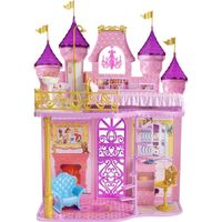 Maison Disney Princesses - MATTEL - Le Château Royal - 4 espaces de jeux - Rose