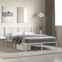 vidaXL Cadre de lit métal avec tête de lit blanc 120x190 cm 372225