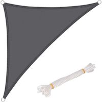 Voile d'ombrage triangulaire en polyester - WOLTU - GZS1189gr22 - Protection anti-UV - Gris - 3x3x4.25m
