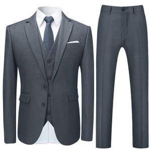 Costume 3 Pièces Homme Slim - Fabriqué En Turquie - 100% Polyester - Poches Fonctionnelles - 6