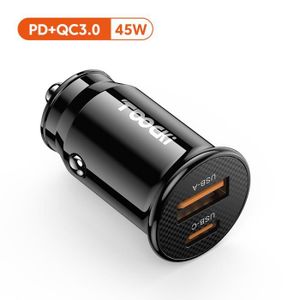 CHARGEUR TÉLÉPHONE Noir 45w-chargeur de voiture rapide USB C QC 4.0 P