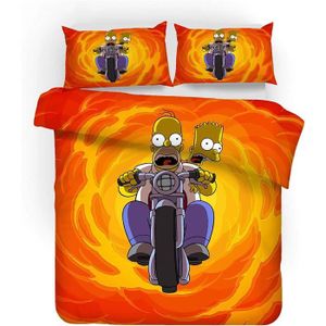 Parure de lit 1 PLACE + 1 taie BART SIMPSONS - Maison
