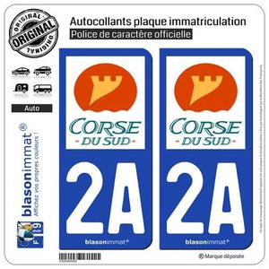 Autocollant Voiture Ajaccio Corse - Sticker Blason De Ville & Département