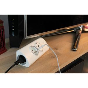 Fiche Schuko Angle Blanc avec contact de protection Blanc IP20/ 16/ A ~ 250/ V