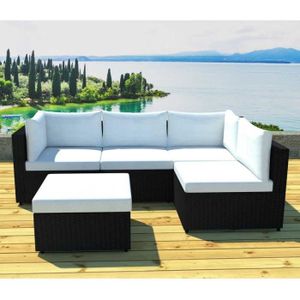 Salon De Jardin Modulable Austin 5 Places Noir Ecru Paris