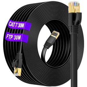 30m Câble Ethernet CAT7 Câble Réseau RJ45 Haut Débit 10Gbps 750MHz