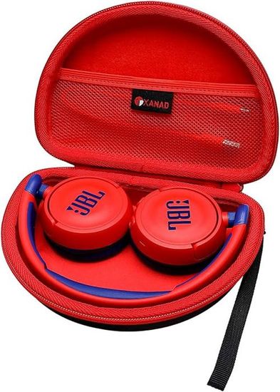 XANAD Pochette Sacoche Casque Audio Bluetooth Enfant - Étui Rigide Rose Compatible IClever Tonies Philips Et Plus