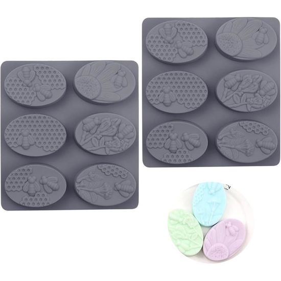 Seifenprofis Silikonform (16 Stück) Seifenform Quadrat Oval Rund Hand Made