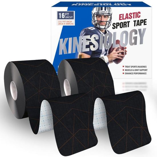 RockTape - Rouleau De Ruban Kinésiologie Noir Standard - 2 X 16,4 Pieds (neuf)