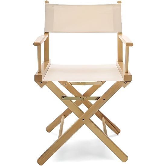 Fauteuil De Metteur En Scene Pliable En Bois Naturel Et Tissu Ecru Regista P Cdiscount Jardin