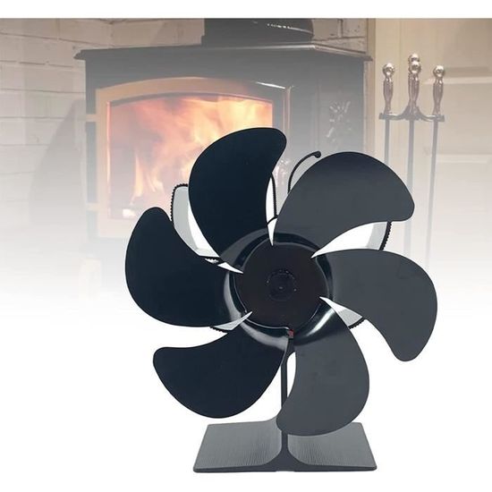 6 Pales Ventilateur Cheminée Alimenté à La Chaleur Ventilateur Silencieux Pour Poele A Bois Cheminee Gaz Buche Poele A Granules 92575275
